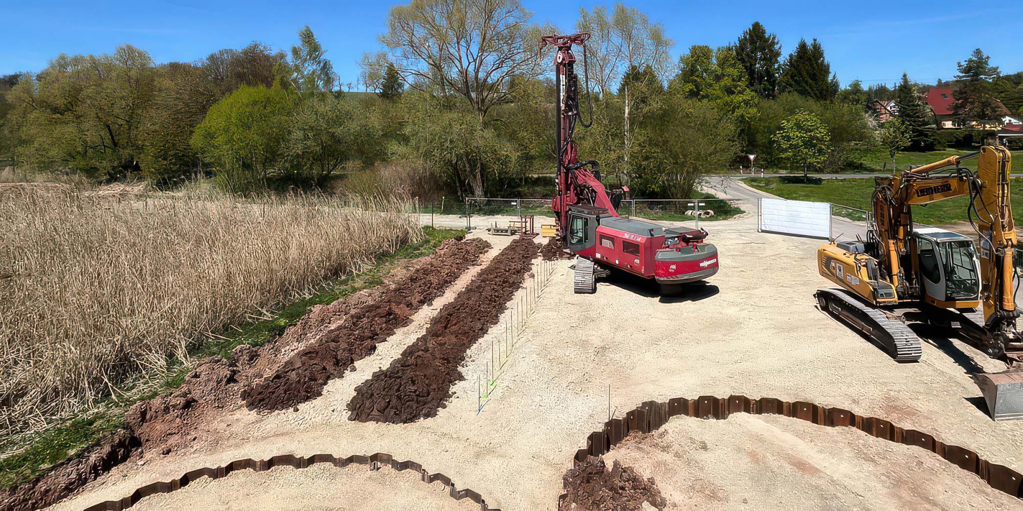 Herstellung Spundwandverbauten für den Neubau einer Kläranlage